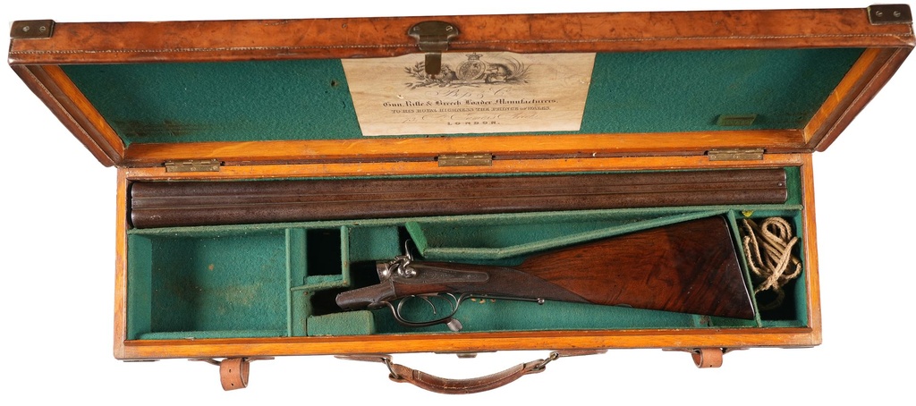 61592 Thomas Boss & Co Rotary-Underlever Hammergun SxS Shotgun 12ga