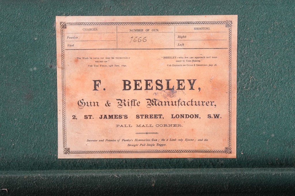 61759 F. Beesley Sidelock Ejector SxS Shotgun 12ga