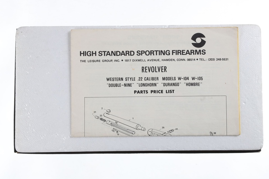 43999 High Standard W-105 Hombre Revolver .22 lr