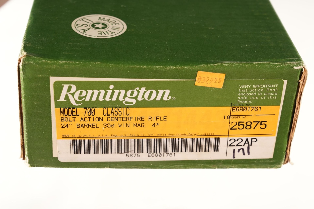 45982 Remington 700 Classic Bolt Rifle .300 win mag