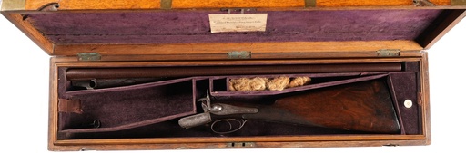 [46180] J. D. Dougall  Lockfast Breech loader SxS Shotgun 12ga Pin Fire